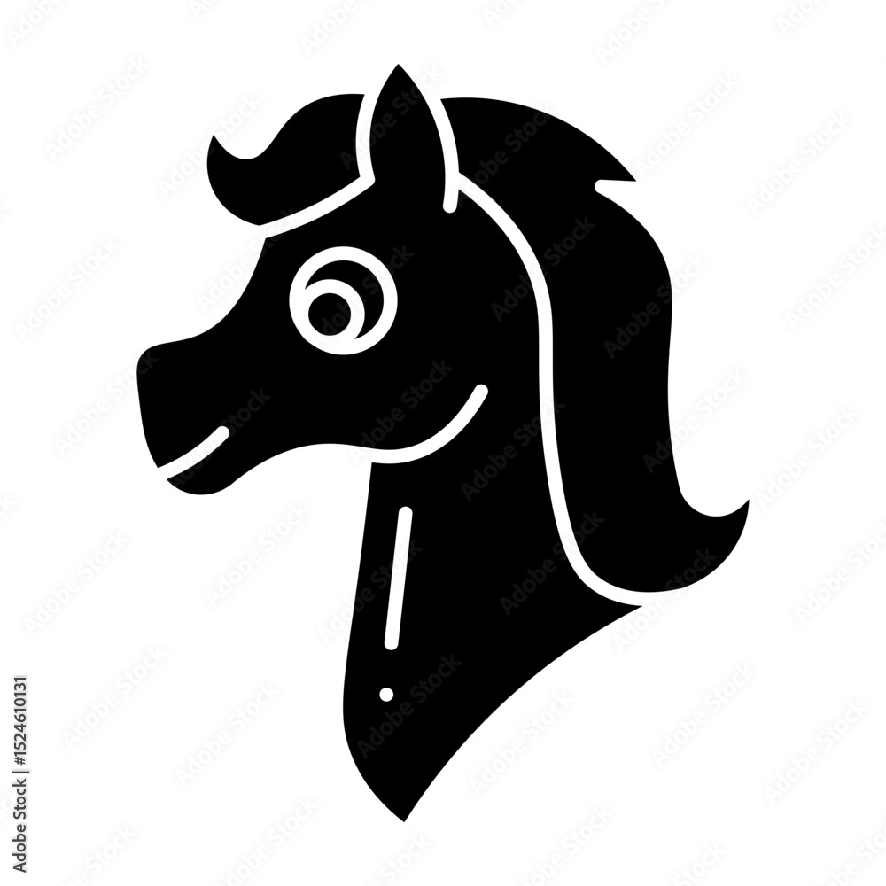Fototapeta premium Pony glyph icon
