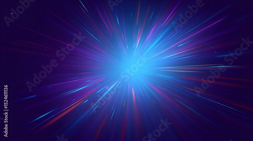 Abstract Light Speed Bursting Star Glow