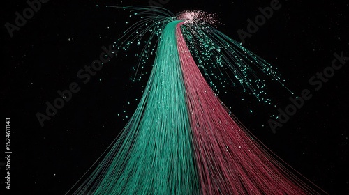 Fiber optic cable with abstract particles