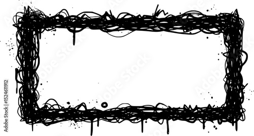 border frame design decor grunge ink 