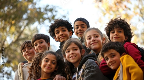 Children's joyful faces