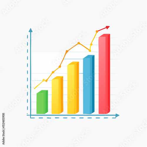 A sleek line graph with three intersecting data lines and simple markers, perfect for data visualization or reports.