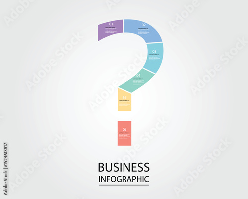 Business Infographic modern design template for banners and infographics for 6 question mark step 