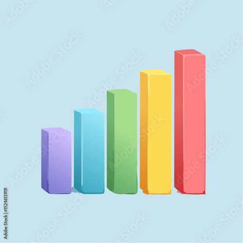 A bold vertical bar chart with grouped color-coded columns and gridlines, ideal for business or analytics