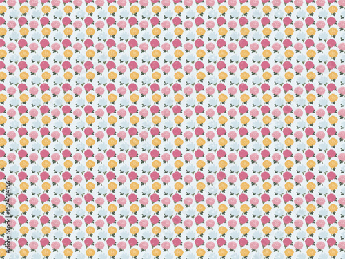 Colorful chrysanthemum flower pattern design background material,