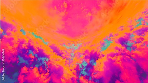 Psychedelic cloudscape with vibrant and surreal colors