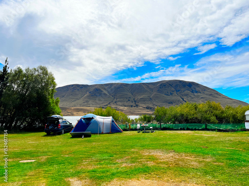 Scenic View of Camping Site at Canterbury area, New Zealand 2023 Feb.19