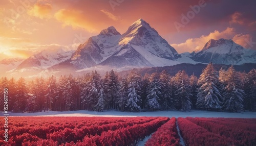 sunset in the mountains