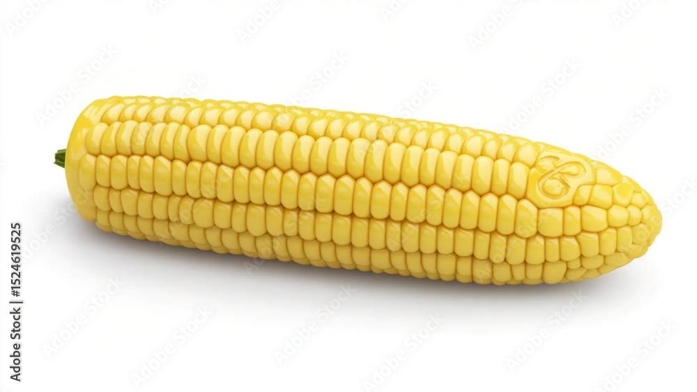 Studio shot of fresh corn on the cob featuring vibrant kernels isolated against white background