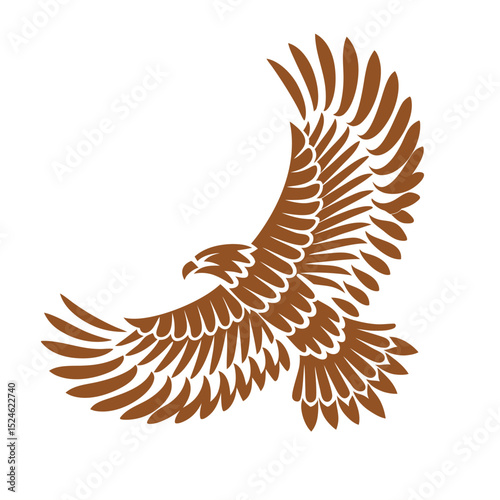 Majestic Eagle in Flight: Golden eagle in flight with wings spread, capturing power and freedom.