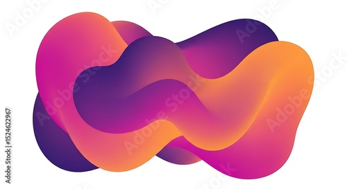 Abstract Fluid Shapes, Purple and Orange Gradient