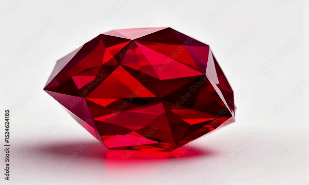 Focusing on Sparkling Red Gemstone on Clean Background Still Focusing on Sparkling Red Gemstone on Clean Background Still