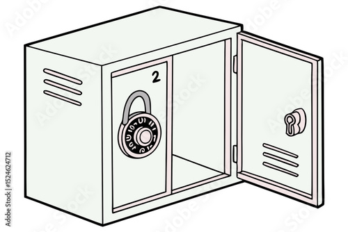 illustrate a simple locker with combination lock