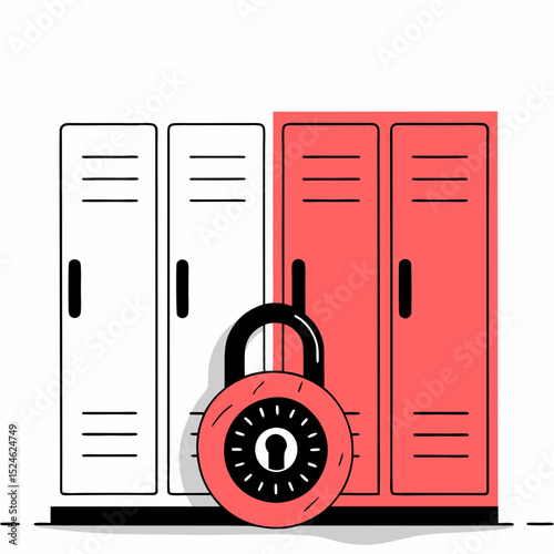 locker key concepts (computer security, illustration) with some relevant tags (technology, office) to make it descriptive and easy to understand