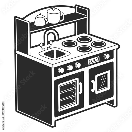 vector illustration of kitchen stove