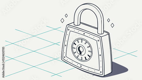 Isometric Illustration of a Combination Padlock