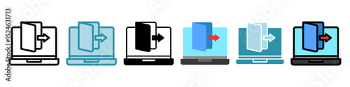 Close Session multi style, mini illustration icon. use for modern concept, print, UI, UX kit, web and app development. Vector related to account management, ecommerce, banking and finance.