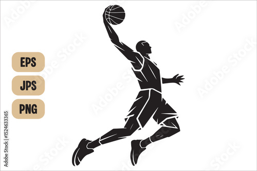 Basketball Silhouette SVG Bundle | Sports Cut Files for Cricut & Silhouette | Slam Dunk SVG Pack
