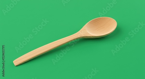 A wooden spoon ideal for culinary branding, food content, or eco-friendly marketing in gastronomy and sustainable product promotion. photo
