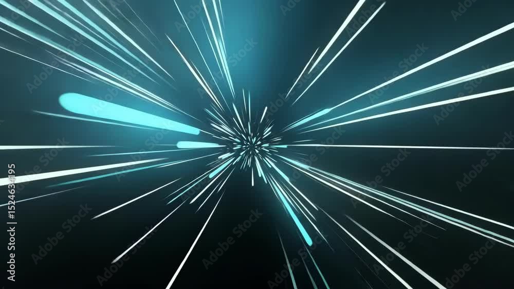 Lightspeed Burst With Multicolor Star Trails in Outer Space Motion