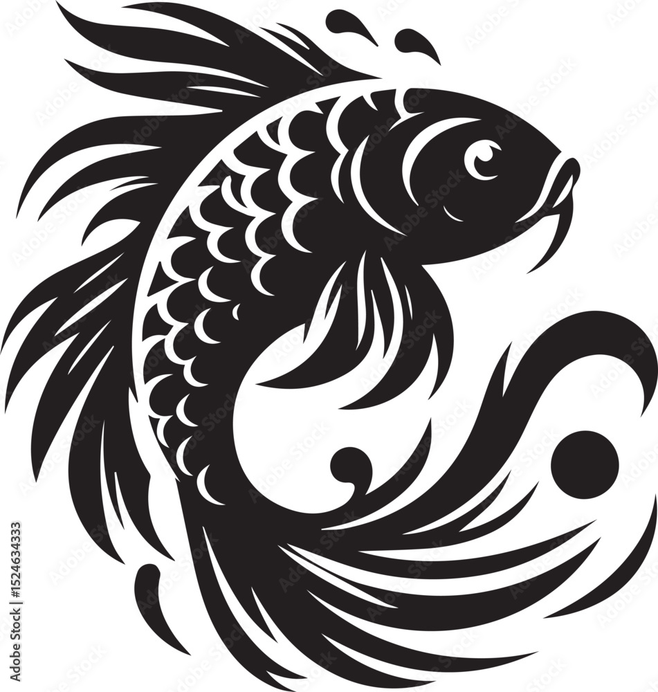 Obraz premium black and white fish