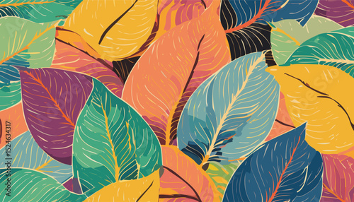 Seamless Minimalist Tropical Leaf Pattern – Modern Botanical Repeat Design