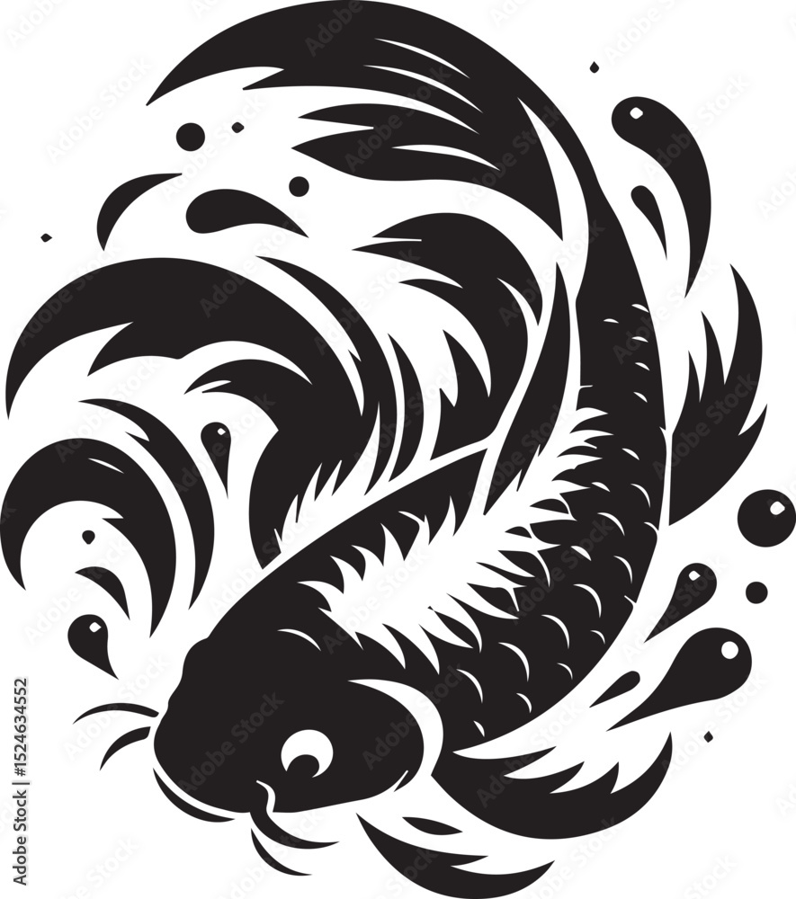 Obraz premium black and white fish