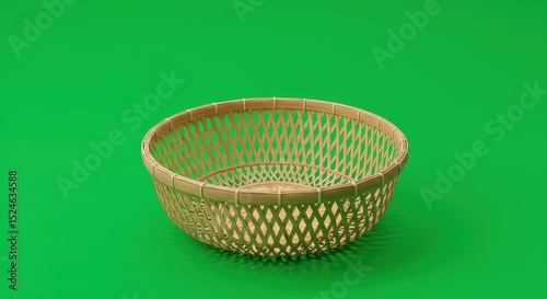 Versatile bamboo basket ideal for eco-friendly branding, culinary presentation, or sustainable lifestyle content in marketing and web design.