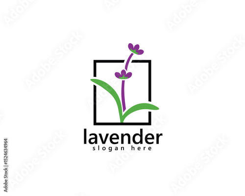 creative lavender beauty bar and perfume logo,purple lavender in frame,logo design inspiration
