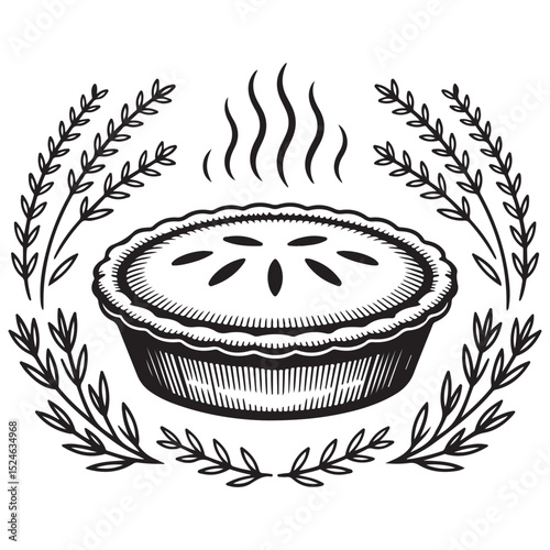 Tourtiere vector , Tourtiere lineart, clipart, Tourtiere black silhouette. Tourtiere vector bundle. Tourtiere lineart, clipart.Tourtiere black silhouette. Tourtiere vector. Tourtiere Meat Pie