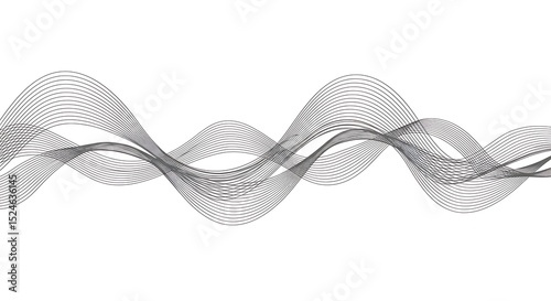 parallel thin gray lines forming a gentle wave pattern, isolated on white background


