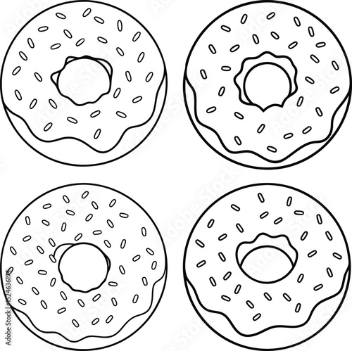 set of round donuts
