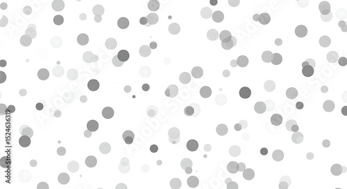random polka dot pattern in different gray tones, transparent spacing, isolated on white background

