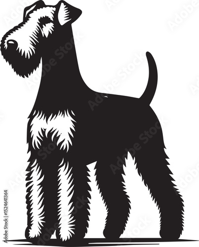 airedale terrier dog silhouette, airedale terrier dog vector illustration, dog vector illustration icon