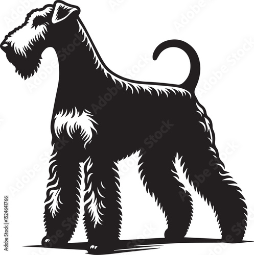 airedale terrier dog silhouette, airedale terrier dog vector illustration, dog vector illustration icon