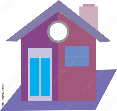 Charming Suburban House Illustration Cozy Home Design Concept
