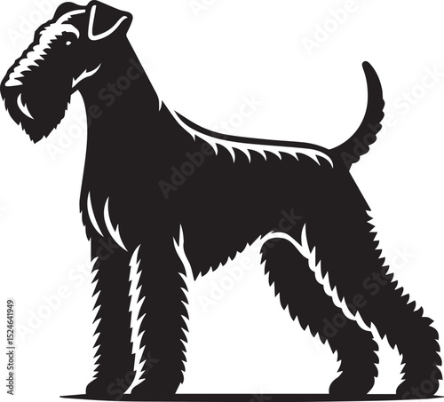 airedale terrier dog silhouette, airedale terrier dog vector illustration, dog vector illustration icon