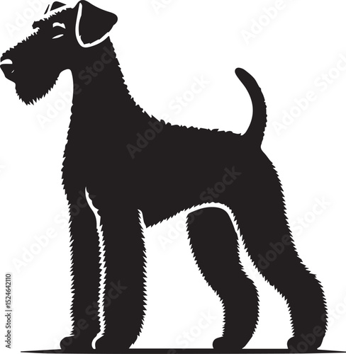 airedale terrier dog silhouette, airedale terrier dog vector illustration, dog vector illustration icon
