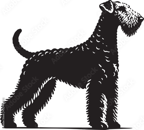 airedale terrier dog silhouette, airedale terrier dog vector illustration, dog vector illustration icon