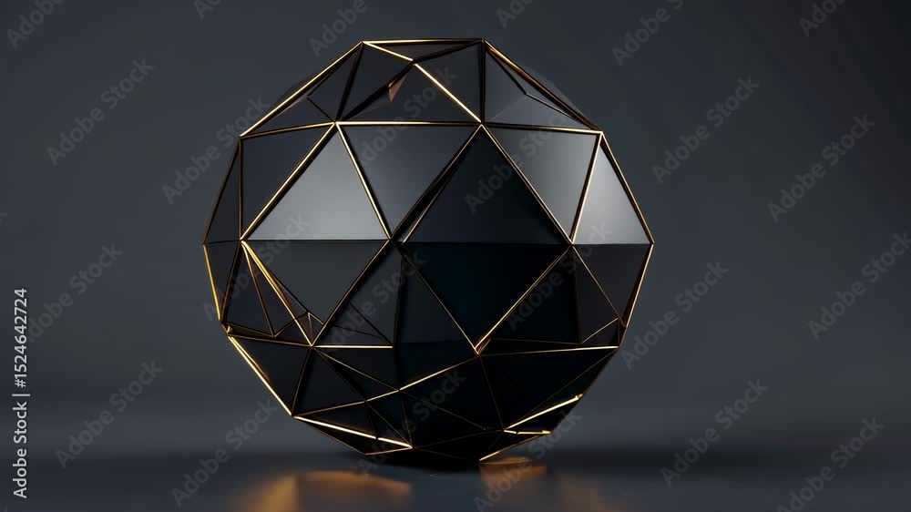 Black geo sphere with gold accents