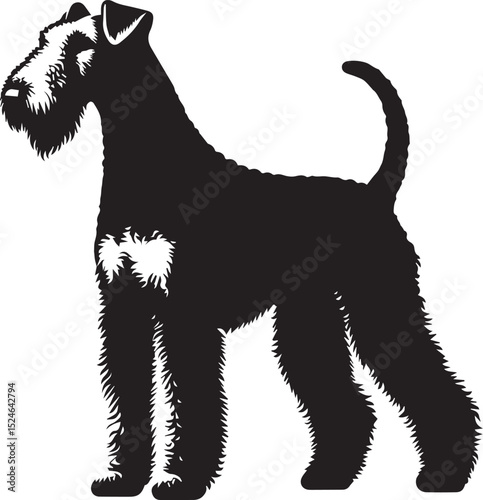 airedale terrier dog silhouette, airedale terrier dog vector illustration, dog vector illustration icon