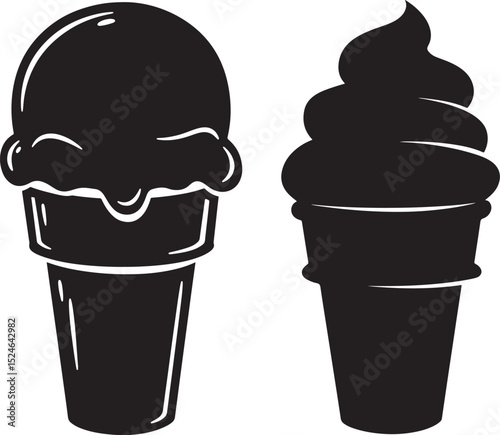 Ice cream cone silhouette vector illustration