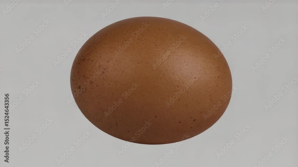 Isolated brown chicken egg against a clean white backdrop showcasing natural color variations and surface texture for cooking concepts