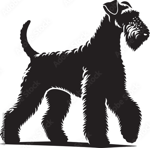 airedale terrier dog silhouette, airedale terrier dog vector illustration, dog vector illustration icon
