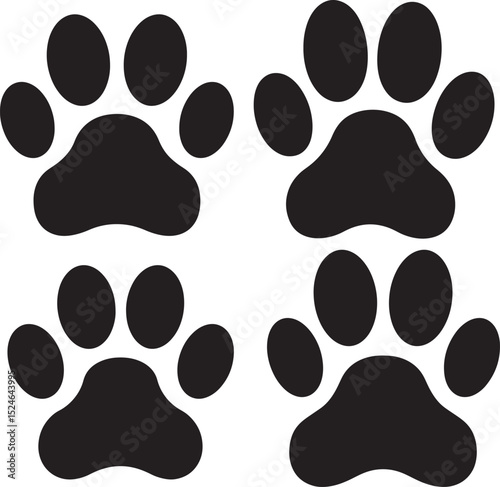 Dog paw silhouette vector illustration