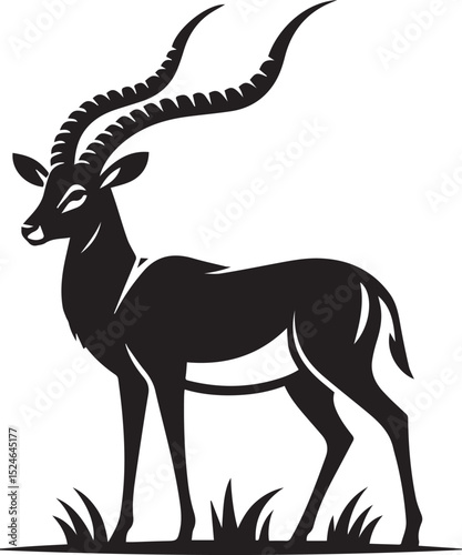 deer silhouette vector, antelope vector illustration, antelope vector illustration icon