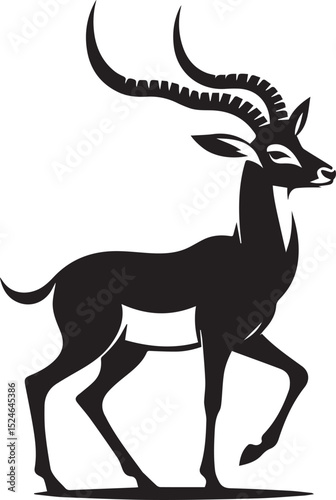 deer silhouette vector, antelope vector illustration, antelope vector illustration icon