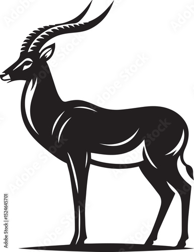 deer silhouette vector, antelope vector illustration, antelope vector illustration icon