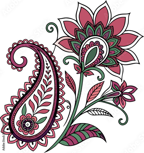 Mandala pattern in applied Thai style.