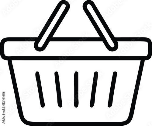 Full shopping basket with handles isolated on white background